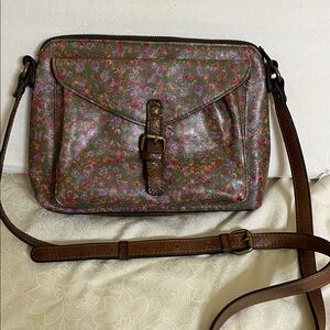 Patricia Nash Floral Shoulder Bag - Brown, Green and Pink